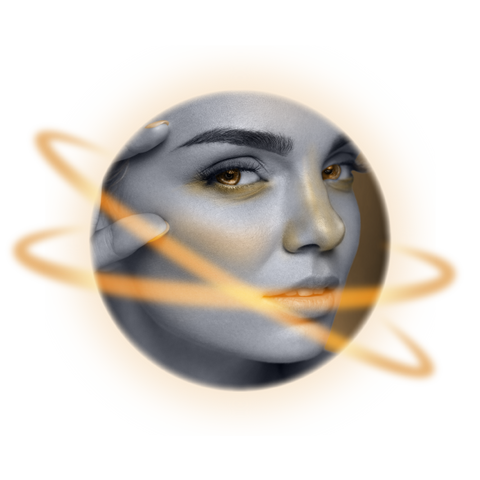 close up image of a lady's face with points showing after pigmentation treatment