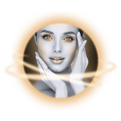 close up image of a lady's face with points showing eye rejuvenation treatment